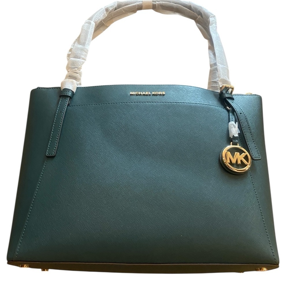 Michael Kors Voyager Large Blue Leather Tote Authentic New w Tags & Dust Bag